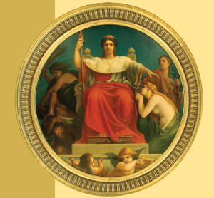 Benjamin Ulmann (1829-1884): La Cour protège l’innocence et fait châtier le crime, 1868, Paris, Cour de Cassation. salle d’audience.